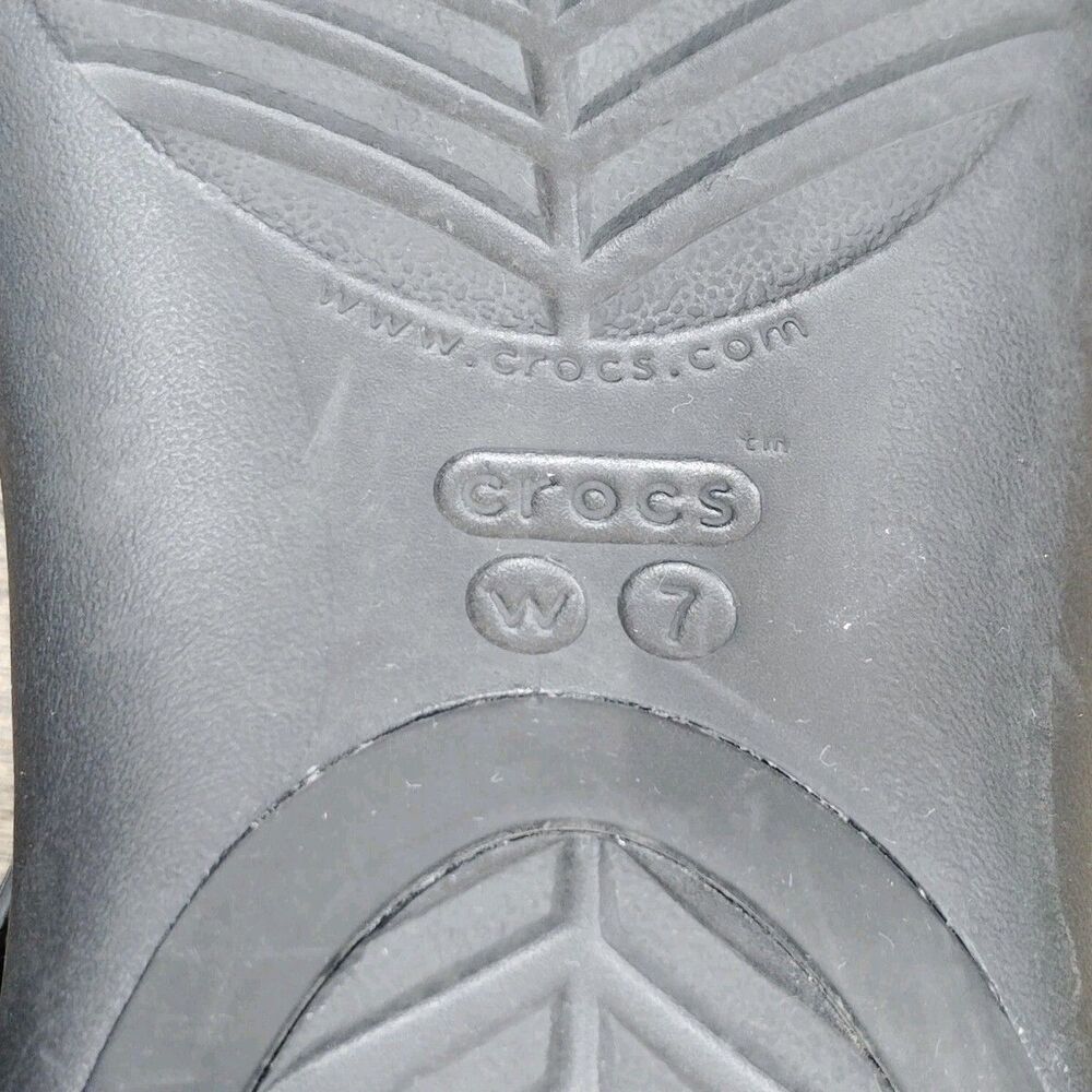 Crocs Serena Black T Strap Sandals Size 7 Shoes Slip On - Picture 7 of 7